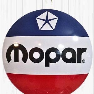 Mopar Round Dome 15.5" Metal Sign - Man Cave Decor